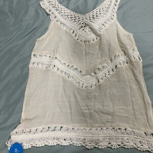 Cupshe Cream Crochet Trim swim cover